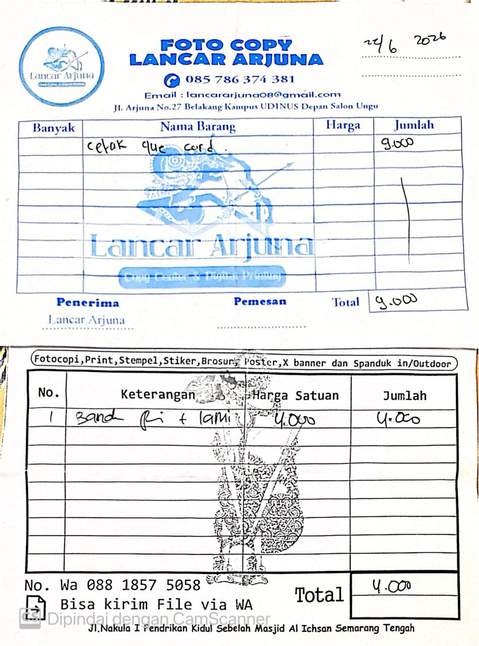 Nota Cetak Quecard